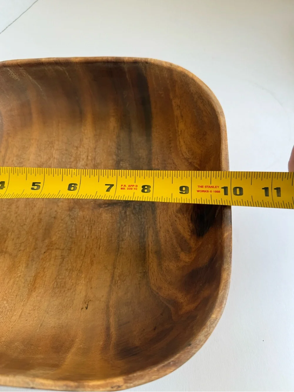 Vintage MCM Monkey Pod Style Wood Salad Bowl Set 9 Pc